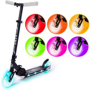 Aero Scooter for Kids 5-12 | Dynamic Lights, Hand Brake & Shock Absorption | Boys Girls 2 Wheels Kick Scooter | Foldable & Height Adjustable