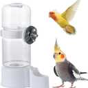 Automatic Pet Bird Water Feeder, Water Dispenser for Cage, Bird Cage Suspended Automatic Pet Water Feeder, Parrot Feeders for Parakeet Budgie Cockatiel Lovebirds Canary Finch (140ml)