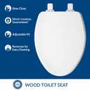 Bemis Ashland Modern Wood Toilet Seat with Decorative Edge, Slow Close, Secure Hinges, Made in USA, Elongated, Cotton White