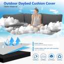Outdoor Curved Sofa Cushion Cover with Zipper & Anti-Slip Particles, Half Moon Patio Furniture Cushions Covers Waterproof, Olefin Fabric-ONLY Cover (Dark Grey, 77/40 * 28 * 5.3inch)