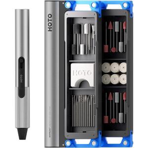 HOTO SNAPBLOQ R-A04 Mini Cordless Rotary Tool Kit 4V, Nex-gen Brushless Motor, 22000 RPM Variable Speed, 38 Accessories, Power Tool for Sanding, Polishing, Drilling, Carving, DIY Crafts