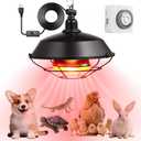 Yinsun Chicken Coop Heater, 150w Heating Lamp for Puppies with 24Hour Indoor Basic Timer, Daily On/Off Cycle  30 Minute Interval, Adjustable Height Heating Lamp for Chicken Reptile Rabbits Dog Cats