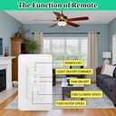 Dimmer Switch & Ceiling Fan Remote Control, 4-Speed Wall Switch, 2 in 1 Light and Ceiling Fan Combination, Single Pole, Neutral Wire Needed, Compatible with Hampton Bay Harbor Breeze Hunter