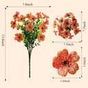 Artificial Mums for Outdoor Fall Decor Fall Flowers, 12 Bundles Fake Mums Artificial Flowers Fall Decorations for Home, Fake Plants for Outdoor Planters UV Resistant for Porch Yard Outside (Orange)