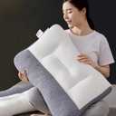 Proease Pillow for Sleep Apnea, Orthopedic Deep Sleep, Ergonomic Pillow for Neck and Shoulder, Side, Back, Stomach (White)