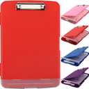 SFLHHDM Clipboard with Storage, Clip Boards 8.5x11, Plastic Clipboards with Pen Holder, Clip Board with Storage Compartments, Nurse Clipboard with Storage for Classroom, Student, Teacher (Red)