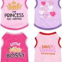 4 x 4 Pieces Puppy Clothes for Small Dogs Girl Girl Dog Clothes Cute Soft Dog Shirts Female Doggie Shirts Pet Clothing (Medium)