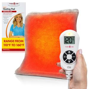 TheraCare Digital 12 x 15 Heating Pad | Moist & Dry Heat | Wide Range 110F-160F | Soothing Warm Relief | Personal Size 12 x 15 | Safe, Automatic Shut Off