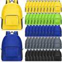 Eccliy 50 Pack Backpacks in Bulk 17 Inches Back Pack Basic Backpack for adult Lightweight Outdoor Travel Bookbags (5 Classic Color)