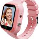 4G Kids Smart Watch GPS Tracker, Boys Girls Kids Smartwatches Phone Watch Video Call SOS Emergency Alarm Voice Chat Game and Touch Screen Tracking Smartwatch for Age 4-12 (Pink)