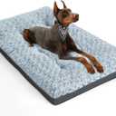 POCBLUE Deluxe Washable Dog Bed for Large Dogs Dog Crate Mat 36 Inch Comfy Fluffy Kennel Pad Anti-Slip for Dogs Up to 60 lbs, 36" x 23", Grey (36.0"L x 23.0"W x 3.5"Th)