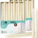 BOLSIUS 60 Count Household Ivory Taper Candles - 10 Inches - Premium European Quality - 8 Hours Burn Time - Unscented Dripless and Smokeless Home Decor, Restaurant, Wedding, and Party Candlesticks