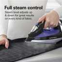Hamilton Beach Steam Iron for Clothes & Garment Steamer with Smooth Press Stainless Steel Soleplate, 1200 Watts, 8 Retractable Cord, Black (14214)