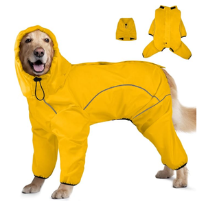 ADNIKIA Dog Raincoat, Waterproof Dog Rain Jacket with Removable HoodAdjustable 4 Legs Pet Poncho with Leash HoleReflective Stripe Hooded Snowproof Windproof Clothes for Small to 3X-Large Dogs, 2XL (XXL, Green)