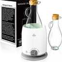 Lotion Warmer Dispenser Heated Accelerated Absorption with Perspectivity Glass Bottle Massage Oil Warmer Heater for Massage Therapy Spa