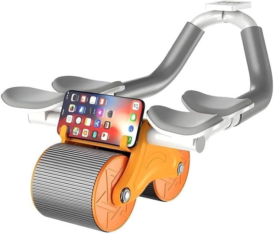 New Ab Roller Wheel with Knee Mat & Timer, Automatic Rebound Abdominal Exercise Roller with Elbow Support for Women & Men
