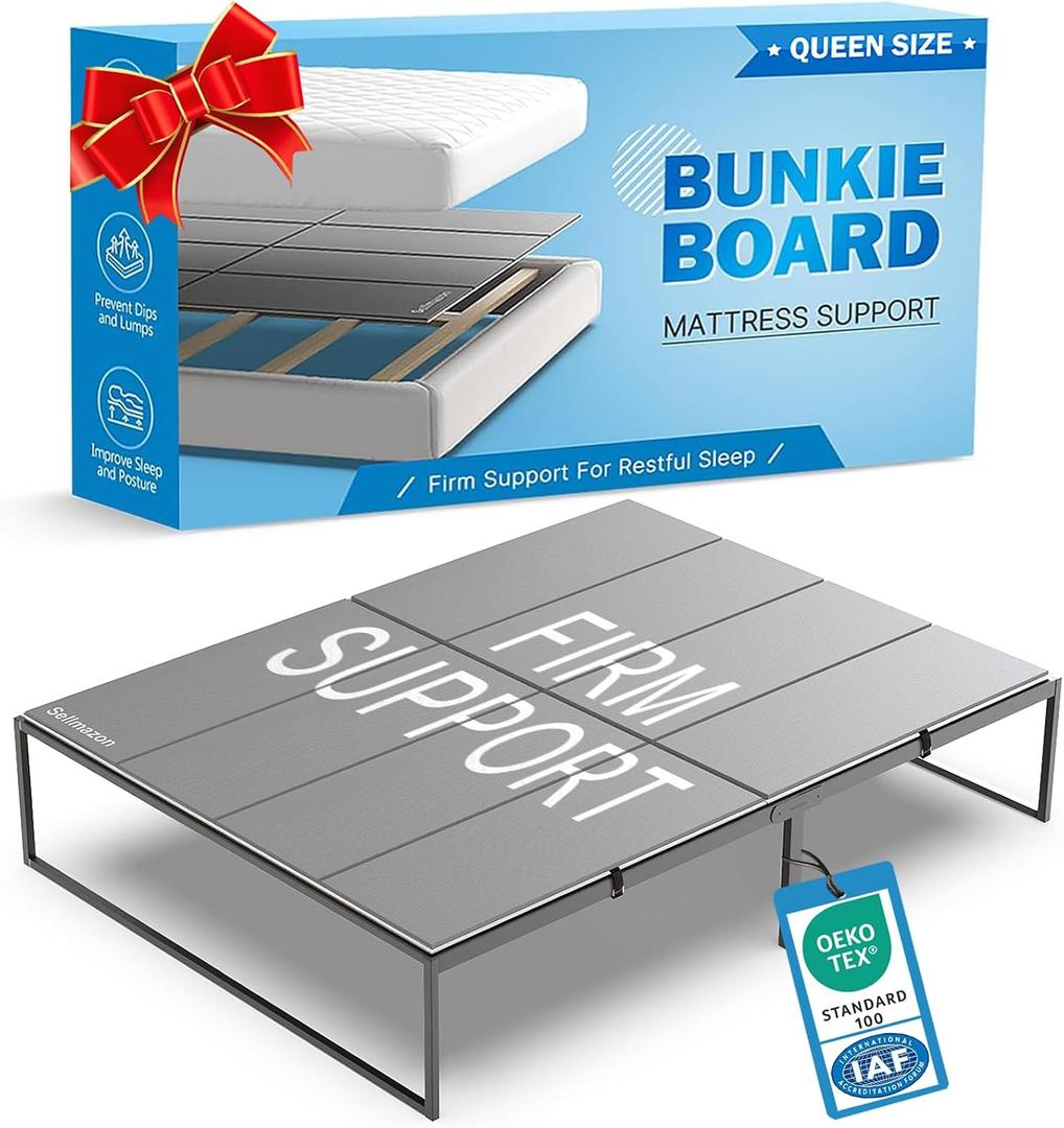 Bunkie Board Queen Size (60x80''), Heavy Duty Bed Boards for Frame, Sleeper Sofa Support Board to Stop Sagging Mattress, Breathable, Noise Minimizing, Moisture Resistant