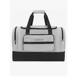 Large 42L Carry On Duffle Bag for Travel & Gym - TSA Approved Airplane Personal Item with Shoe Compartment & Wet Pocket, Water-Resistant Weekender Overnight Bag for Men Women (Grey)