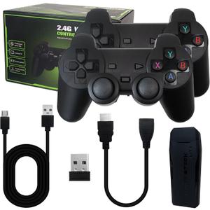 Upgraded Wireless TV Game Stick Built-in 20000+ Games, 64GB TF Card, 2.4GHz Wireless Gamepad with 15 Emulators Retro Video Games Gifts for Retro Gaming Lovers