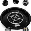 Stanbroil 19-Inch Round Fire Pit Burner Pan, Drop-in Gas Firepit Insert for DIY Fire Pit Table, Porcelain Steel, BTU 92,000 Max