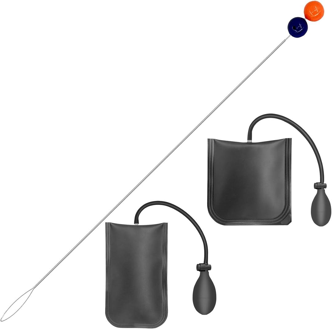 2PCS Air Wedge Bag Max Load 300 Pounds Pressure Heavy Duty Button Master Stainless Steel Emergency Tool