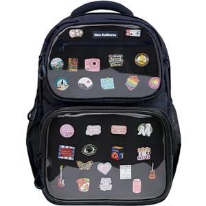 Backpack Ita Bag Pins Display Bag Detachable 2way Unisex (Black)