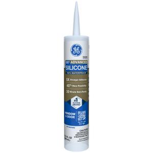 GE Advanced Silicone Caulk for Window & Door, Clear, 10 fl oz Cartridge, 1 Pack - 100% Waterproof Silicone Sealant, 5X Stronger Adhesion, Shrink & Crack Proof