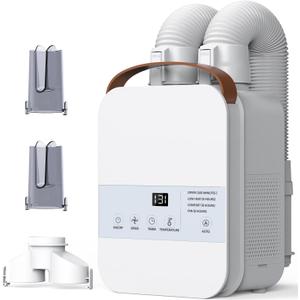 MORFY Portable Blanket Warmer, Comfortable Warm Air for Beds, Sweat Drying, Coping with Climate Changes, All Seasons, with Shoe Dryer Attachment, Dual Nozzle, 3 Speed, 7 Temperature, LCD Touch (Large1000W, Light Grey)