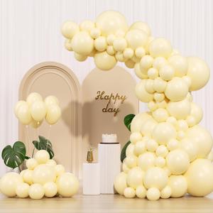 Pastel Yellow Balloons 145pcs Different Sizes 18 12 10 5 Inches Light Yellow Latex Balloon Garland Arch for Birthday Baby Shower Wedding Anniversary Graduation Party Decorations