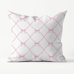 Pink Bow Pillow Covers 18x18, Coquette Pillow Covers, Coquette Room Decor, Pink Bow Room Decor, Preppy Dorm Room Decor, Coquette Gifts for Women