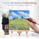 Nicpro 24 PCS Miniature Paint Brushes, Fine Tip Micro Model Detail Paint Brush Set for Acrylic Watercolor Oil, Paint by Number, Models, Miniatures, Craft, Rock Painting - with Container