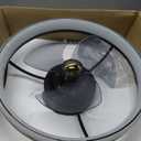 VOLISUN Low Profile Ceiling Fan with Lights and Remote, 15.7in Bladeless Ceiling Fans with light Flush Mount, 3000K-6500K Dimmable Modern LED Fan Light, Black Fandelier Ceiling Fans for Bedroom