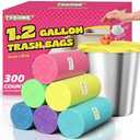 T.FORING 300 Count 1.2 Gallon Trash Bags - 4.5 Liter Colored Small Garbage Bags Unscented Mini Can Liners Leakproof & Tear Resistant for Bathroom, Office, Home