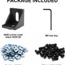 24pcs Seekliny 4040 Aluminum Extrusion Corner Bracket 4040 Hardware V-Slot Accessories T-Slot with Screws for 8020 Aluminum Profile 3D Printer Accessories Black