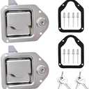 Truck Tool Box Latch Replacement Kit- 304 Stainless Truck Toolbox Paddle Handle Lock 4-3/8”x 3-1/4” with 2 Washers,4 Keys for Truck, RV, Trailer, UTV, ATV Box, Campers (2 Pack)
