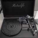 Vinyl Record Player 3-Speed Bluetooth Suitcase Portable Belt-Driven Record Player with Built-in Speakers RCA Line Out AUX in Headphone Jack Vintage Turntable