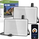 NOVOSTELLA 2 Pack 100W Smart LED Flood Light, Total 18000LM Super Bright Flood Light Outdoor IP66 Waterproof, Tunable White 2700K-6500K Outside Alexa Floodlight for Yard Stadium Garage Porch Lawn