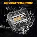 BESTZHEYU 4 Inch 60W Led Pods with 3 Inch Tow Hitch Mounting Brackets Backup Reverse Lights Rear Light Bar for Pickup ATV SUV Truck Trailer Boat with White and Amber Beam