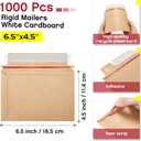 Affrolling 1000 Pcs 6.5 x 4.5 Inch Rigid Photo Mailers Cardboard, Brown