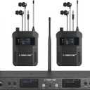 Phenyx Pro UHF Mono Dual Wireless in-Ear Monitor System, Metal Wireless IEM System, Sturdy Bodypack Receiver, 2x50 Frequencies, Separate Outputs,164ft Operation, Suitable for Band and Studio (PTM-22)