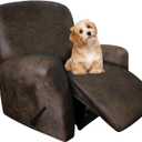 molasofa Leather Like Recliner Chair Covers - Large Lazy Boy Recliner Chair Covers for Reclining Chair 4 Pieces Washable Recliner Slip Covers That Stay in Place (Dark Brown (1 Seater)
