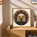 Reouinty Bald Eagle Wooden Puzzle for Adults 500 Piece, Mandala Wooden Jigsaw Puzzles, Inspiring Puzzle, Beautiful Wooden Puzzle with Box Birthday Gifts for Adults and Kids Family Game(16.5 * 16.5in) (Brilliance of Eagle)