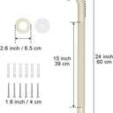 24 Inch Anti Slip Shower Grab Bar Handle Beige White, ZUEXT Stainless Steel Bathroom Grab Bar, Knurled Bathroom Balance Bar, Safety Hand Rail Support,Handicap Elderly Injury Senior Assist Bath Handle