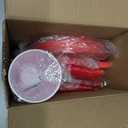 WELLIFE 210 PCS Red Plastic Plates for 30 Guests - Disposable Dinnerware Set Including Dinner Plates, Dessert Plates, 12oz Cups, Cutlery & Napkins, Red Disposable Plates for Valentines