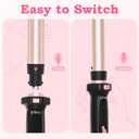 Ufree 5 in 1 Curling Iron with Interchangeable Ceramic Barrels (0.35"-1.25"), Curling Wand Set with Flat Iron Hair Straightener, Instant Heat Up, Dual Voltage Hair Curler, Gifts for Women