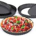 Beasea Tart Pan 8 Inch, 4pcs Mini Small Tart Pans with Removable Bottom Nonstick Carbon Steel Quiche Pie Pans for Oven Baking