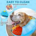 SCENEREAL Dog Cone Alternative After Surgery Donut Collar, Soft Pet Recovery Pillow Collar for Medium Large Dogs, Inflatable Adjustable Neck Collars to Prevent Licking, King Print E-Collars XL (Blue, XL)