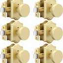 goldenwarm Gold Door Knobs Interior, Zinc-Alloy Heavy Duty Brushed Gold Door Knobs, Privacy Door Knob Interior for Bedroom Bathroom (6 Pack)