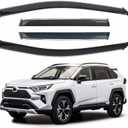 Side Window Visor 4 Piece Set for Toyota RAV4 2019 2020 2021 2022 2023 2024 Safe RAIN Out-Channel Guard Deflector Window Deflectors Vent Deflectors (for RAV4 19-24 4-Piece Set Chrome)