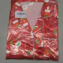 UNICLOUND Matching Family Christmas Pajamas Set, Soft Silk Satin Long Sleeve Button Down Comfy Holiday Loungewear for Couples, Men, Women Lazy Slumber Jammies Party(Sock, Women, X-Large) (Red, XL)